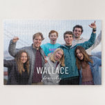 Puzzle Photo personnalisée du temps familial<br><div class="desc">Offrez un cadeau unique et personnalisé pour la famille. Customisez ce puzzle avec leur nom de famille et leur photo. Je suis honoré d'avoir ce puzzle en tant que "Editor's Pick" dans le cadre des produits populaires et tendance de Zazzle.</div>