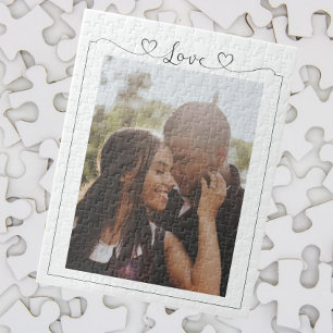 Puzzle Photo personnalisée Love Typographie du coeur