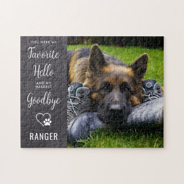 Puzzle Photo Pet Memorial - Citation de perte pour animau (Horizontal)