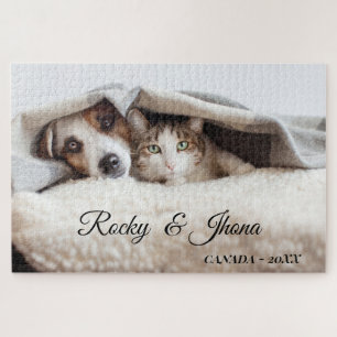 Puzzle Photo simple moderne CHIEN ET CHAT