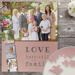 Puzzle Photo Strip Love Happiness Family Pink