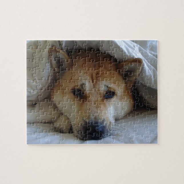 Puzzle photo très mignonne de chien endormi (Horizontal)