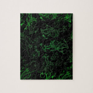 Puzzle photo vert floral