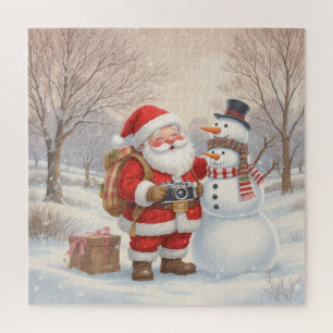 Puzzle Photographe du Père Noël & Famille de Bonhomme de