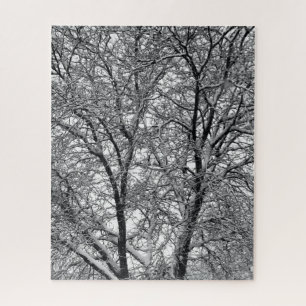Puzzle Photographie de branches d'arbre enneigées en hive