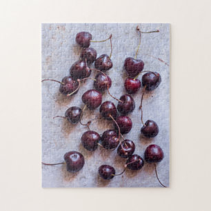 Puzzle Photographie de Cerises Rouges Fraîches