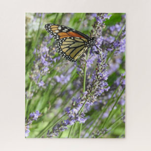 Puzzle Photographie de fleurs de lavande et de papillon m
