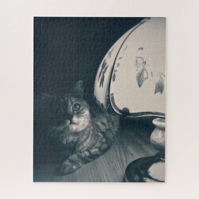Puzzle Photographie de style noir de chats et lampes (Vertical)