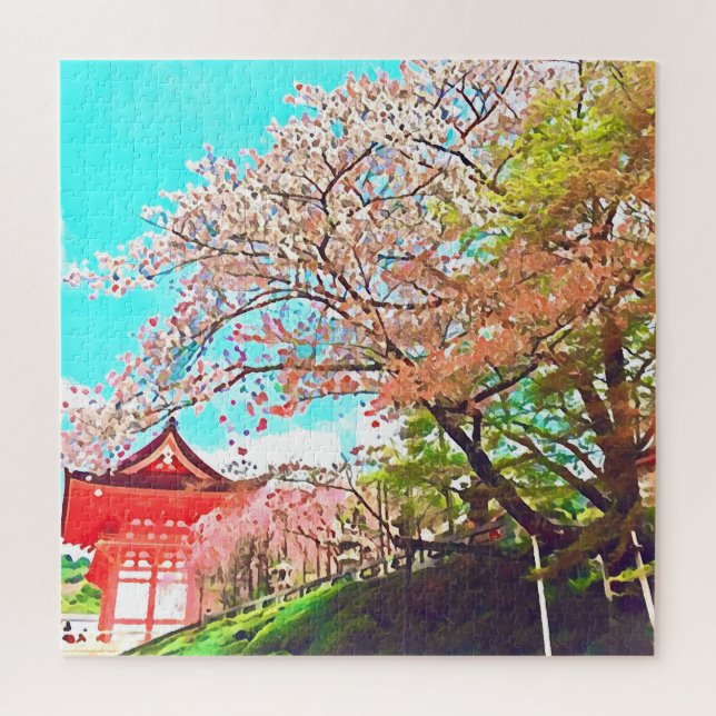 Puzzle Photographie de voyage de Kyoto Japan Cherry Bloss (Vertical)