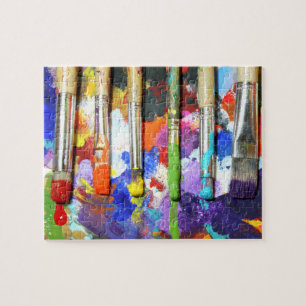 Puzzle Photographie des brosses de l'artiste en cours