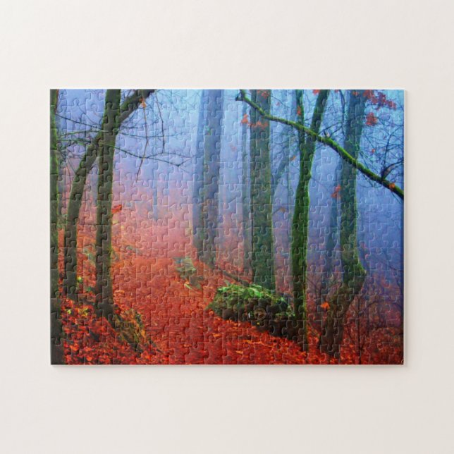 Puzzle Photographie peinte Sentier d'hiver du brouillard  (Horizontal)
