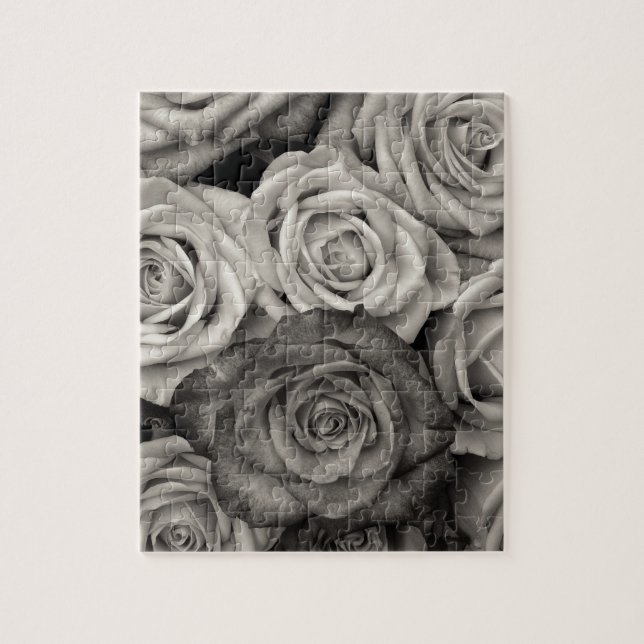Puzzle Photos de roses en noir et blanc (Vertical)