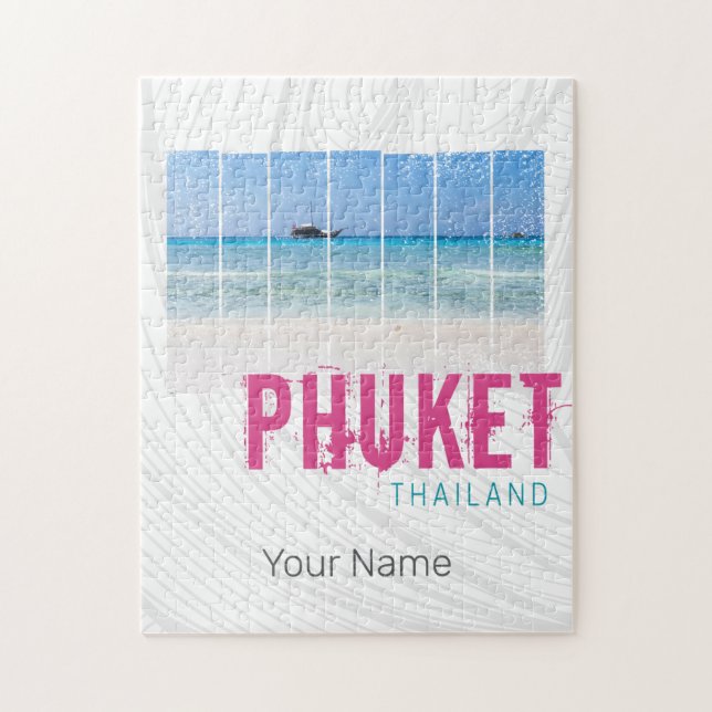 Puzzle Phuket Thailand Vintage Beach Panorama Souvenir (Vertical)