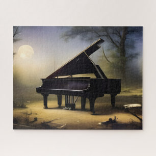 Puzzle Piano Moonlit Forest   ART NUMÉRIQUE