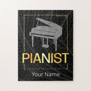 Puzzle Piano Né Pour Être Pianiste Musicien Design Vintag