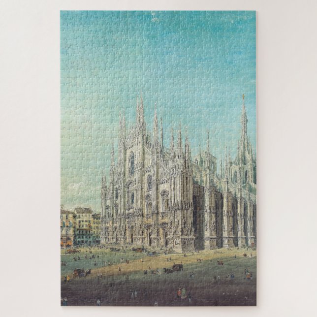 Puzzle Piazza del Duomo à Milan par Carlo Bossoli (Vertical)
