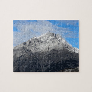 Puzzle Pic de montagne gris, Ciel bleu nuageux