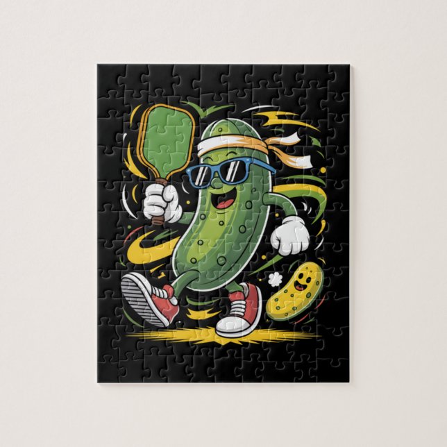 Puzzle Pickle Jouant au Pickleball (Vertical)