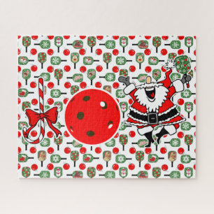 Puzzle Pickleball Joie Noël Père Noël Paddles Red Green