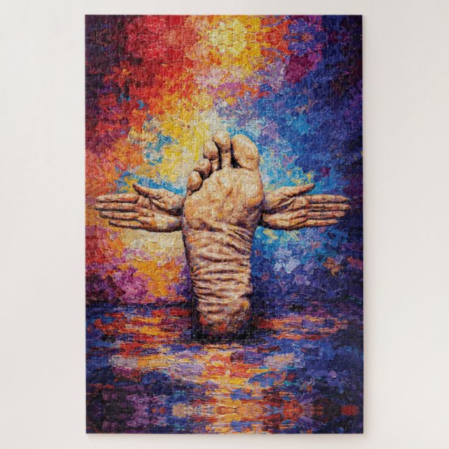 Puzzle Pied Expressif aux Bras Tendus Vibrant (Vertical)