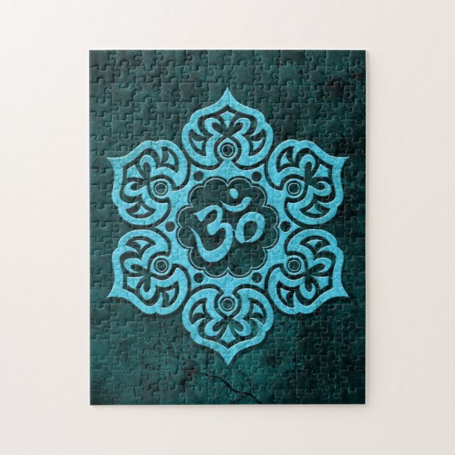 Puzzle Pierre bleue OM floral (Vertical)