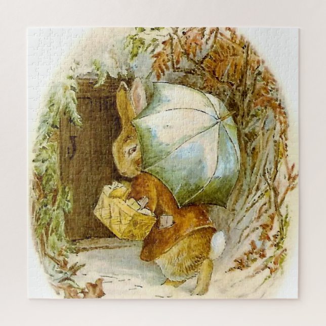 Puzzle “Pierre Lapin avec parapluie d'hiver” de Beatrix P (Vertical)