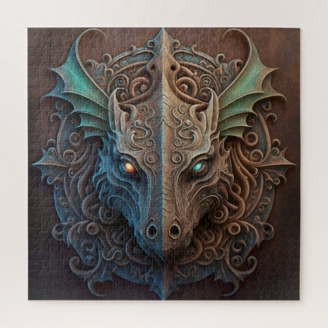 Puzzle Pierre médiévale Gargoyle Dragon Carturage (Vertical)