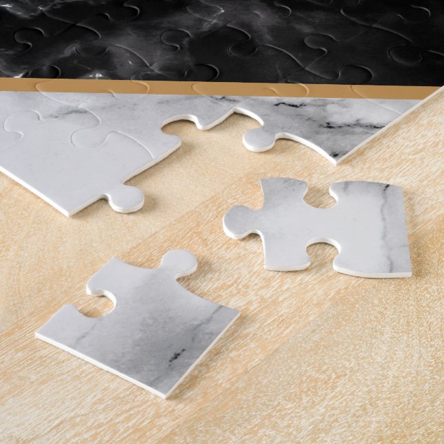 Puzzle Pierre noire et Marbre blanc tendance - Ajouter vo (Côté)