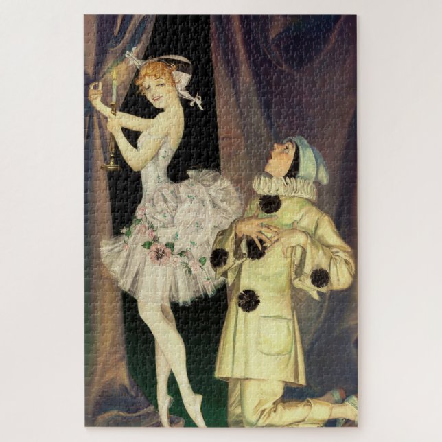 Puzzle « Pierrot et Columbine » par FX Leyendecker (Vertical)