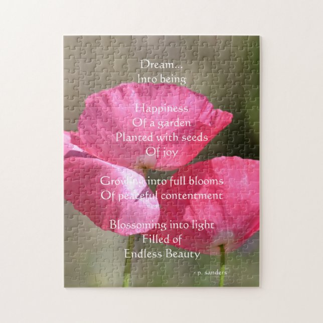 Puzzle Pies roses Dream Poem      (Vertical)
