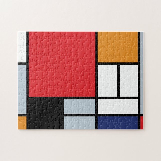 Puzzle Piet Mondrian - Composition avec un grand plan rou (Horizontal)