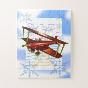 Puzzle Pietée phare Biplane Vagues bleues