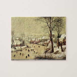 Puzzle Pieter Bruegel - paysage d'hiver avec des