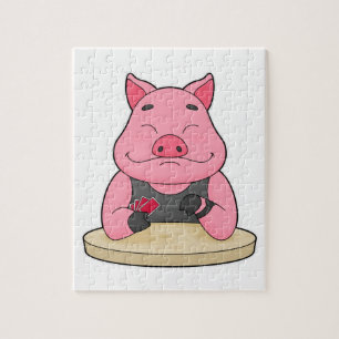 Puzzle Pig au Poker avec cartes de Poker