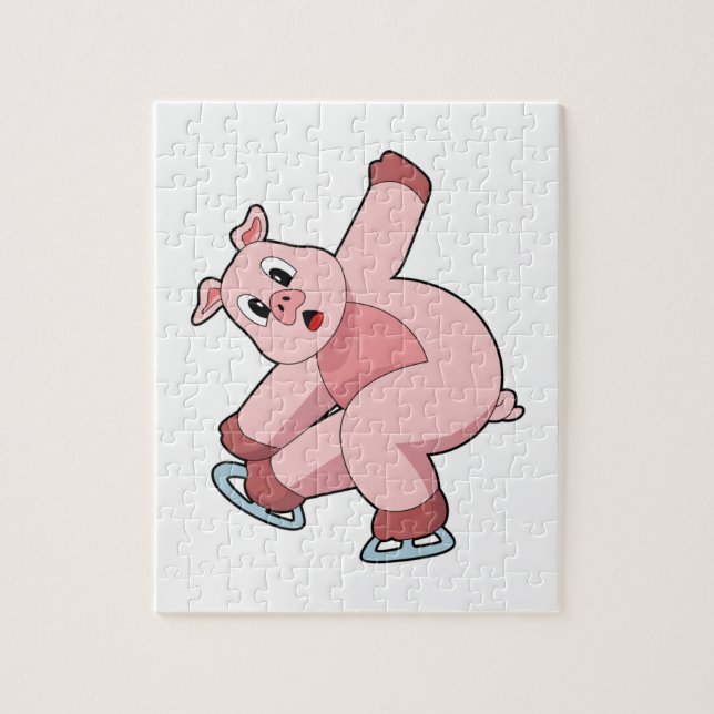 Puzzle Pig Patinage sur glace Patins sur glace (Vertical)