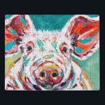 Puzzle Piggy<br><div class="desc">Piggy II de Carolee Vitaletti. Présente une image très proche d'un cochon créé avec des couleurs vives.</div>