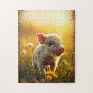 Puzzle Piglet au coucher du soleil