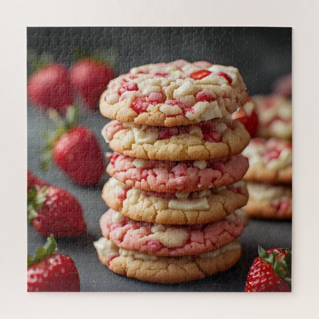 Puzzle Pile De Biscuits Aux Pépites De Chocolat Blanc Et  (Vertical)