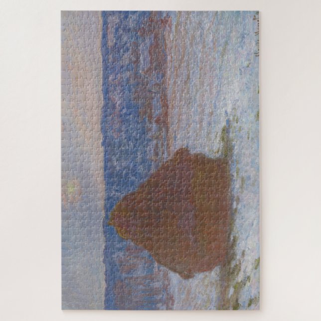 Puzzle Pile de blé (Effet de neige, Jour couvert) (1890-9 (Vertical)
