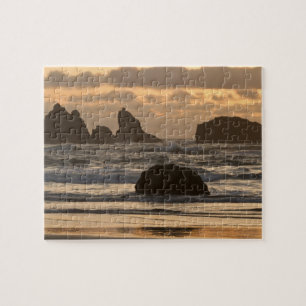 Puzzle Pile de mer sur la plage de Bandon, Oregon