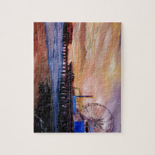 Puzzle Pilier de Santa Monica au coucher du soleil