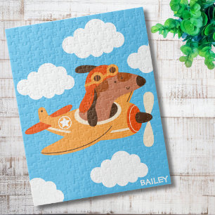 Puzzle Pilote de chien mignon pilotant un avion, personna