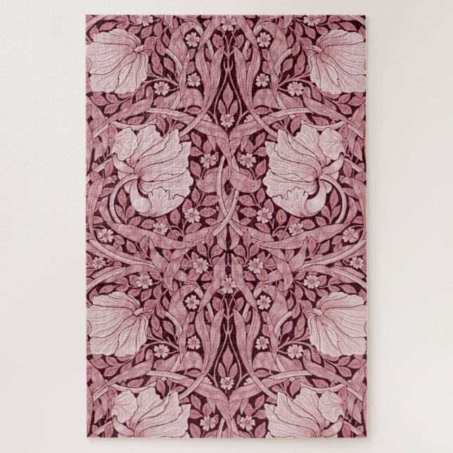 Puzzle Pimpernel Maroon, William Morris (Vertical)