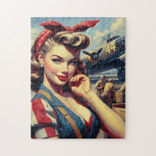 Puzzle Pin d'avion vintage vers le haut