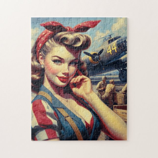 Puzzle Pin d'avion vintage vers le haut (Vertical)
