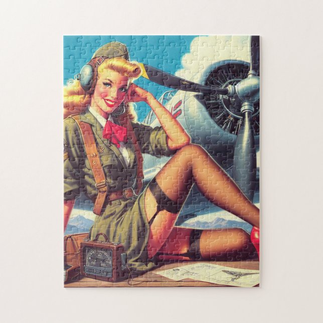 Puzzle Pin-up de l'avion vintage (Vertical)