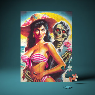 Puzzle Pin-up de plage zombie flippant