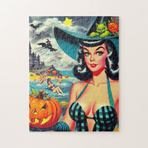 Puzzle Pin-up Halloween vintage