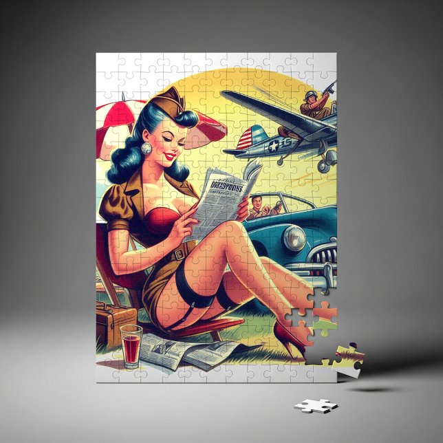 Puzzle Pin-up Pilote Rétro (Créateur téléchargé)