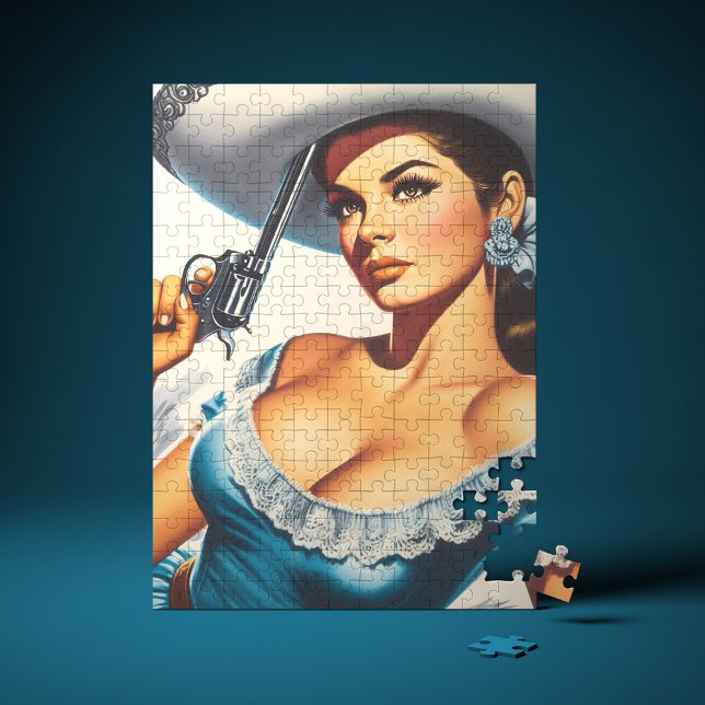 Puzzle Pin-up rétro Far West (Créateur téléchargé)
